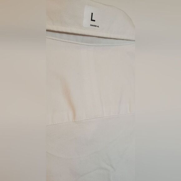 Large Uniqlo White Button-down Long Sleeve Collar Dress Shirt - Picture 2 of 7
